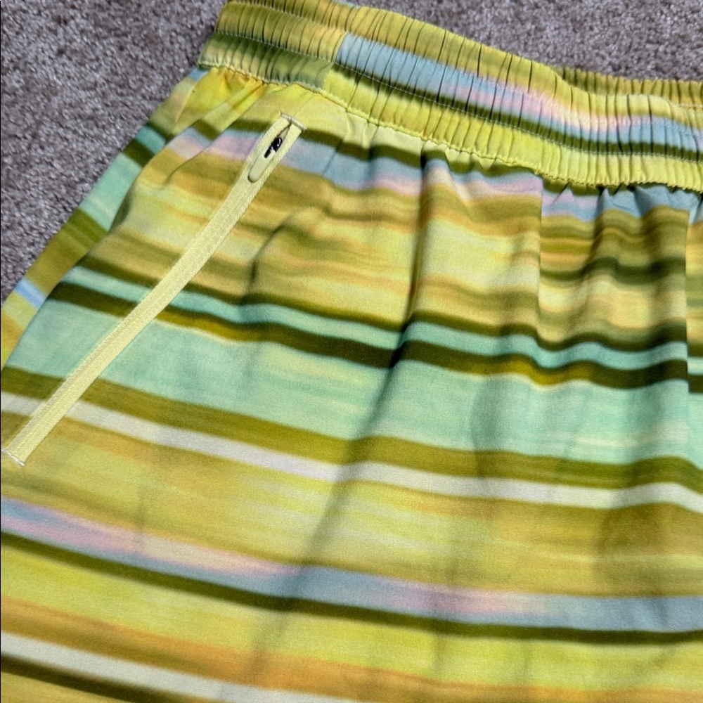 Outdoor Voices Yellow and Mint Striped Athletic Mini Skirt‎ - Picture 2 of 6